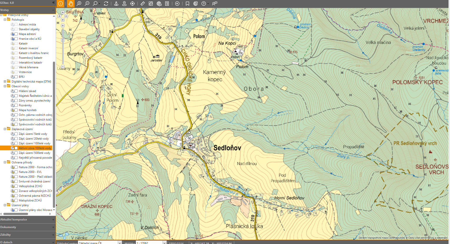 GObec: mapový informační portál